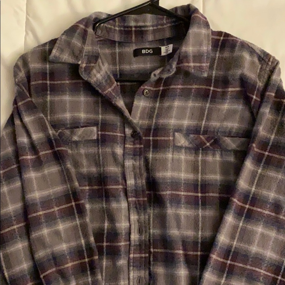 Urban outfitter BDG grey plaid flannel. Size M